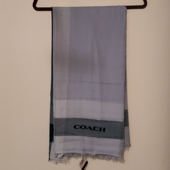 NWT Coach Windowpane Challis scarf - Picture 3 of 4